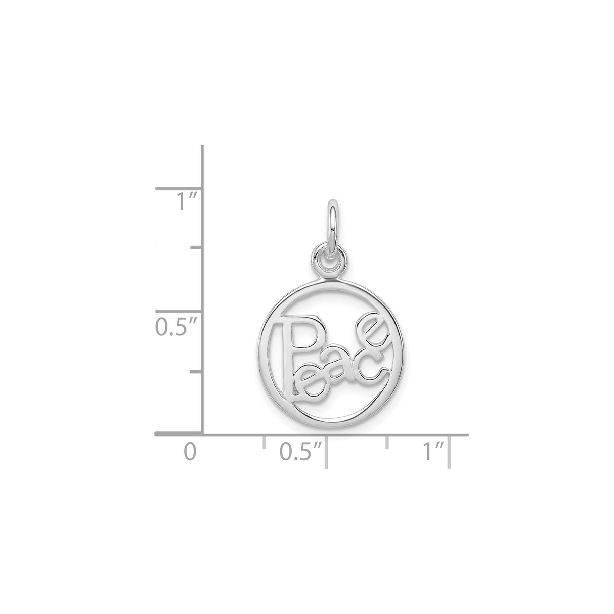 Sterling Silver Peace Pendant with Open Circle Design, Inspirational Spiritual Jewelry
