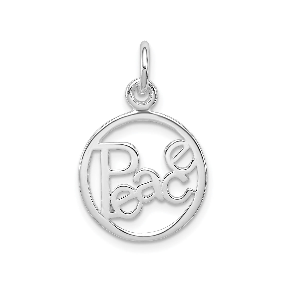 Sterling Silver Peace Pendant with Open Circle Design, Inspirational Spiritual Jewelry