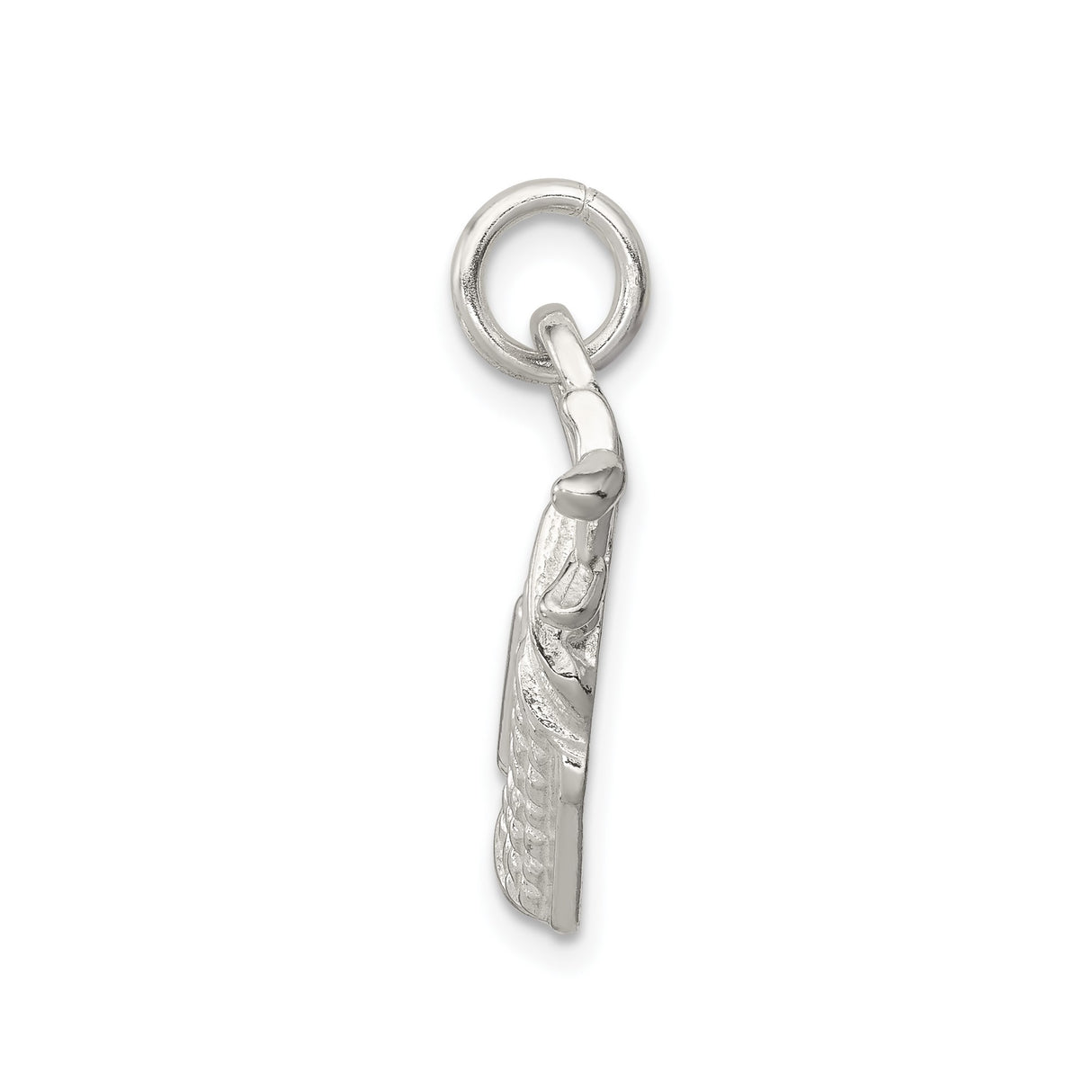 Sterling Silver Golf Bag Charm Pendant with Clubs, Textured Sports Design for Golf Lovers