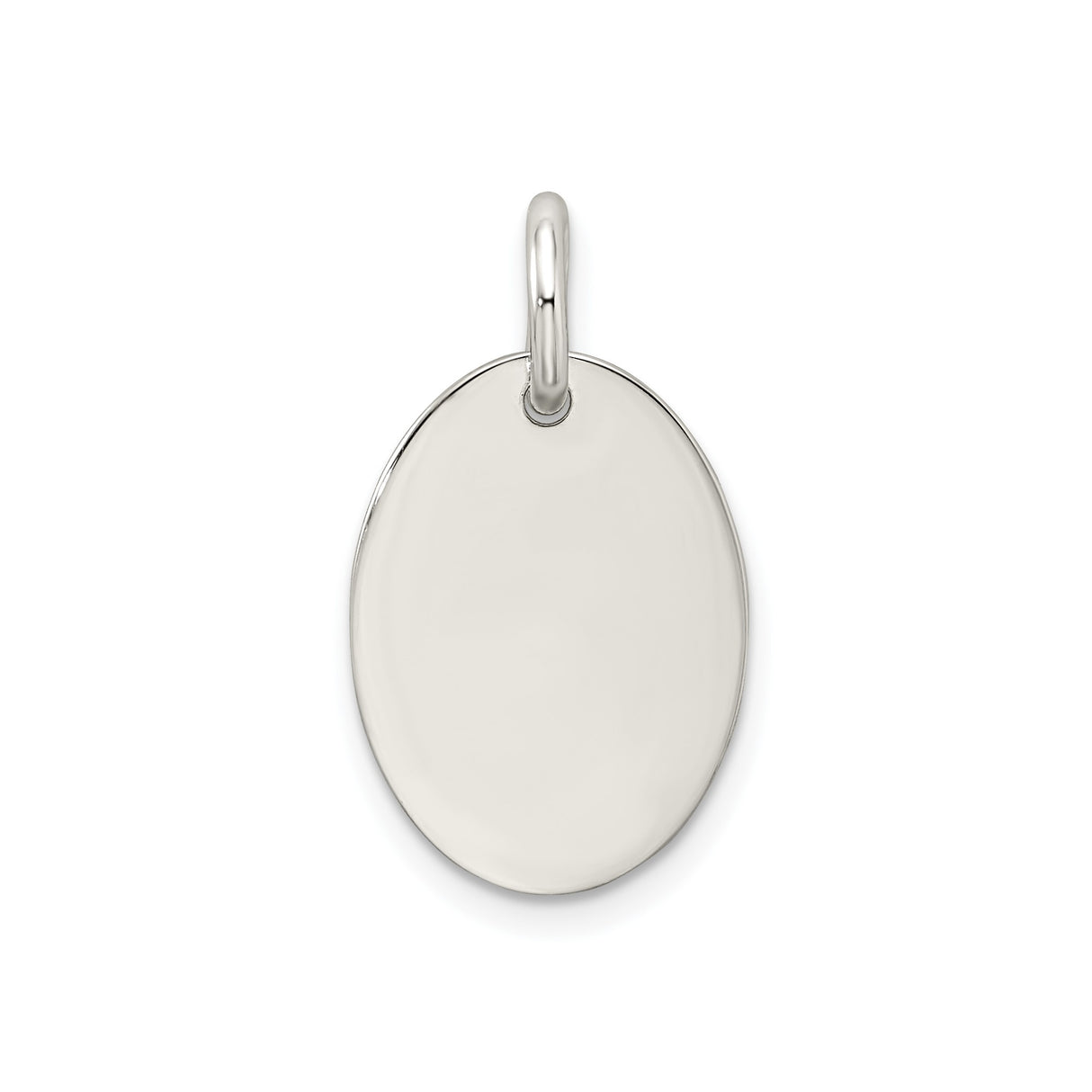 Sterling Silver Pendant with Believe Script Engraving, Oval Inspirational Charm for Women