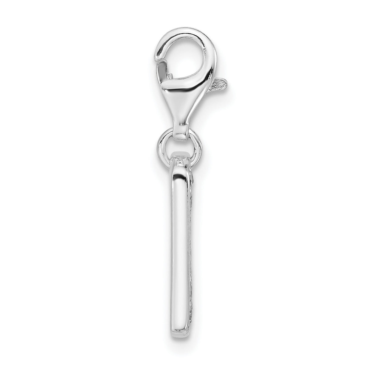 Sterling Silver Peace Sign Pendant Charm with Cubic Zirconia, Boho Minimalist Style