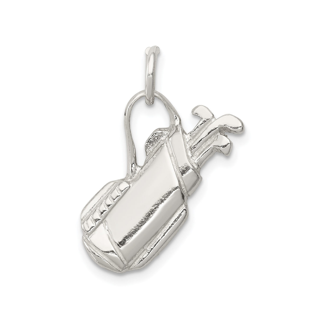 Sterling Silver Golf Bag Pendant Charm with Clubs, Realistic Sports Design, Unisex Golf Jewelry