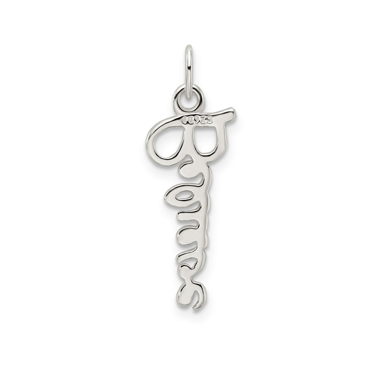 Sterling Silver Believe Pendant Charm, Inspirational Faith Jewelry for Women