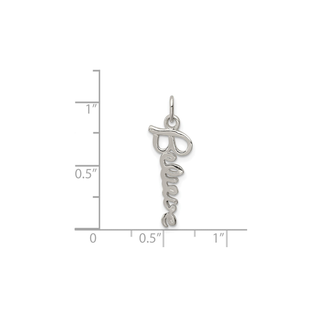 Sterling Silver Believe Pendant Charm, Inspirational Faith Jewelry for Women