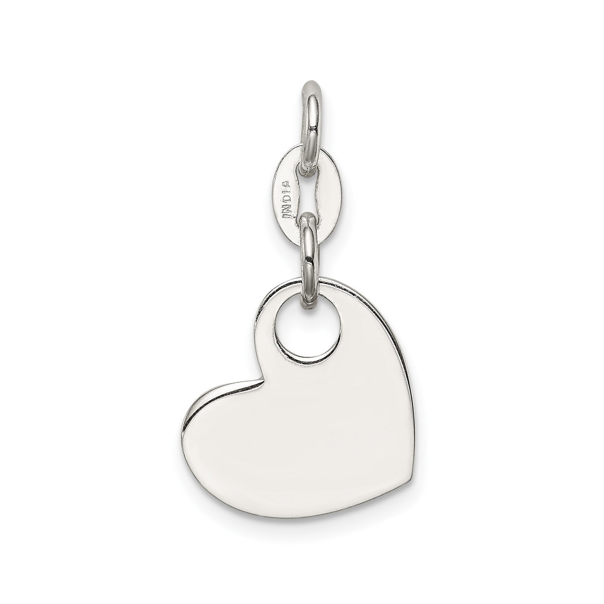 Sterling Silver Girl Charm Pendant with Pink Enamel Heart Design, Feminine Keepsake Jewelry