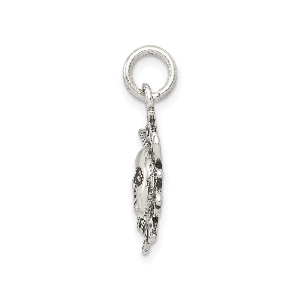 Sterling Silver Sun Face Pendant with Serene Expression and Celestial Rays, Boho Artisan Jewelry