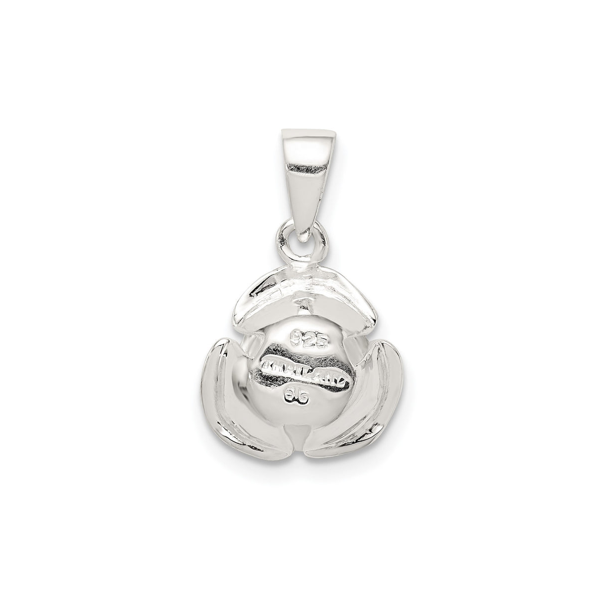 Sterling Silver Rose Flower Pendant with Open Petal Design, Romantic Floral Charm for Women