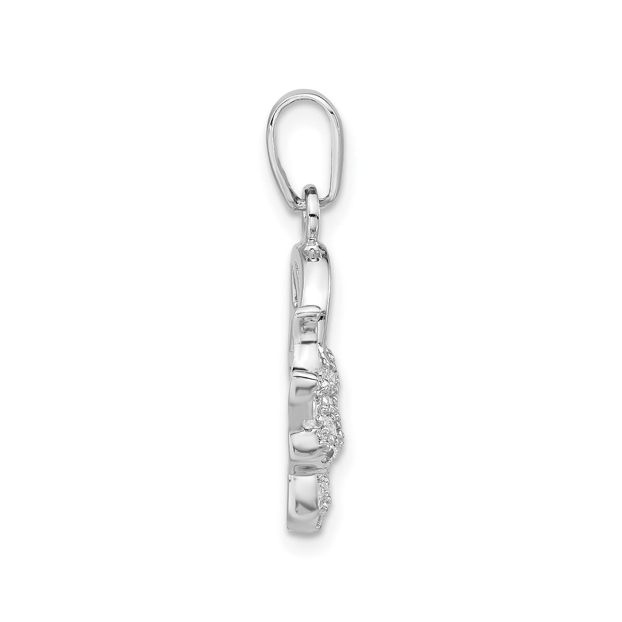 Sterling Silver Butterfly Pendant with Cubic Zirconia, Openwork Wings, Nature-Inspired Jewelry for Women