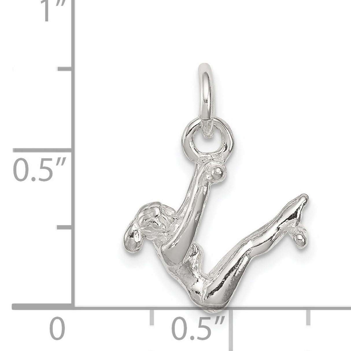 Gymnast Charm Pendant in Real 925 Sterling Silver