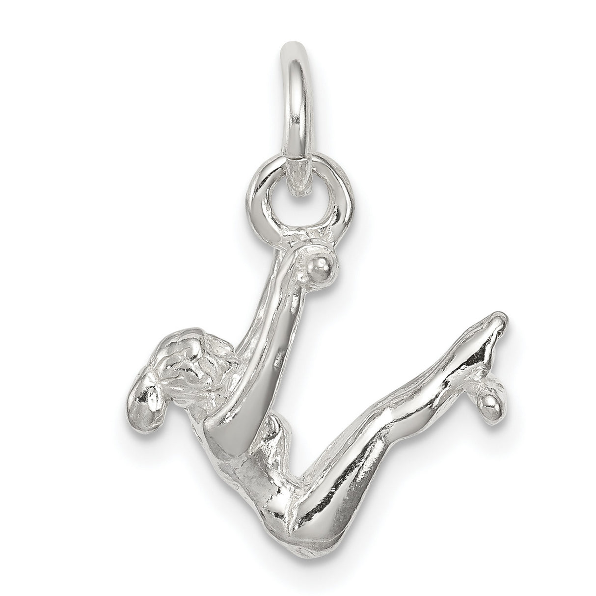 Gymnast Charm Pendant in Real 925 Sterling Silver