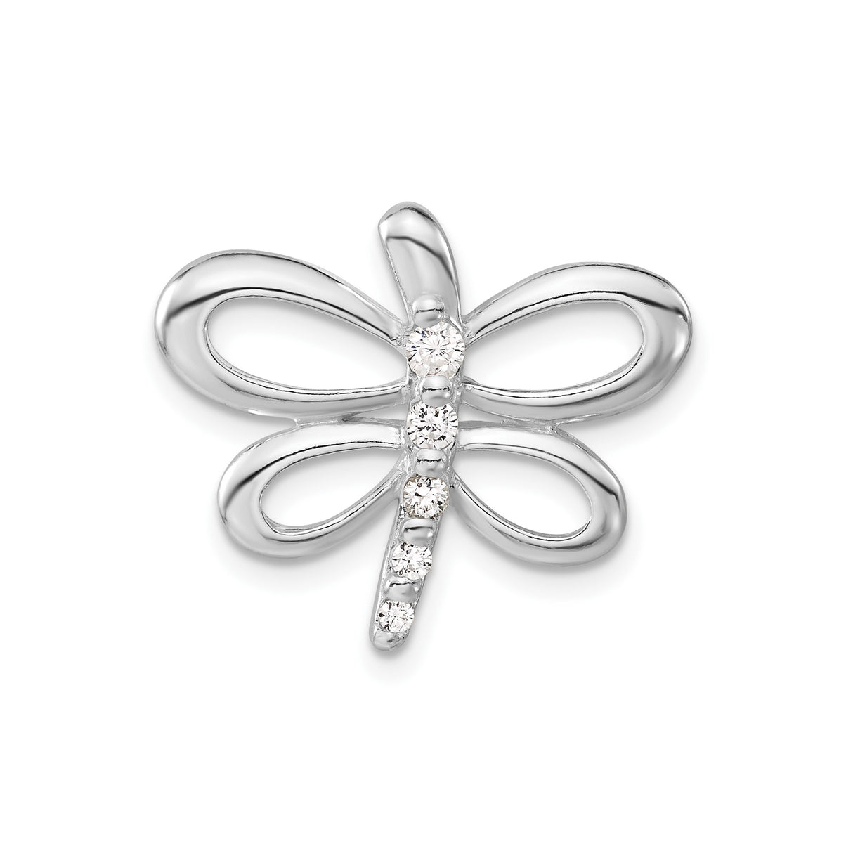 Sterling Silver Dragonfly Pendant with Cubic Zirconia, Nature Inspired Insect Charm for Women
