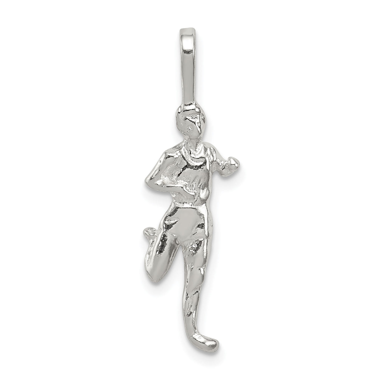 Sterling Silver Runner Pendant Featuring Mid-Stride Running Figure, Athletic Motivation Jewelry