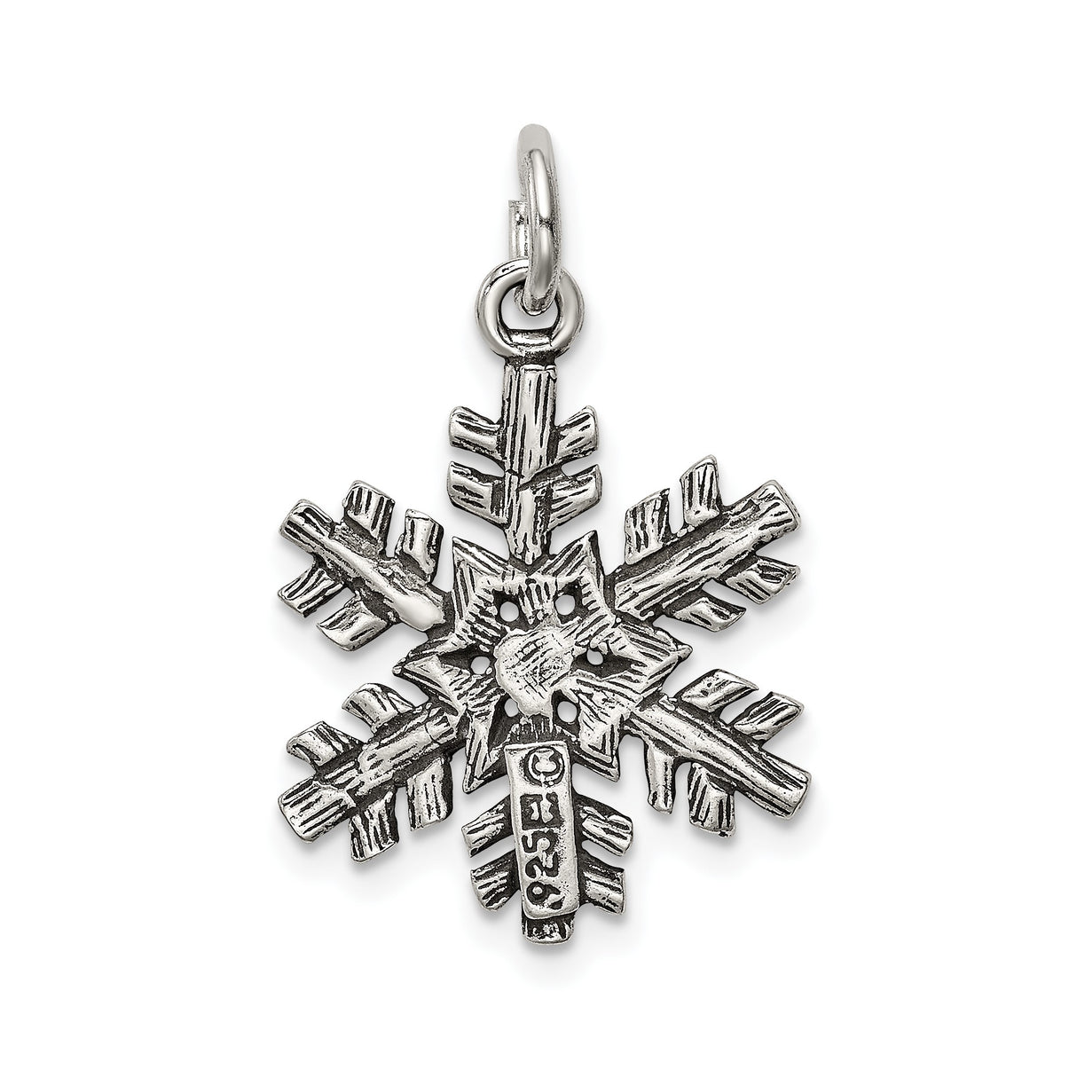 Sterling Silver Snowflake Pendant, Symmetrical Winter Design, Nature-Inspired Holiday Charm