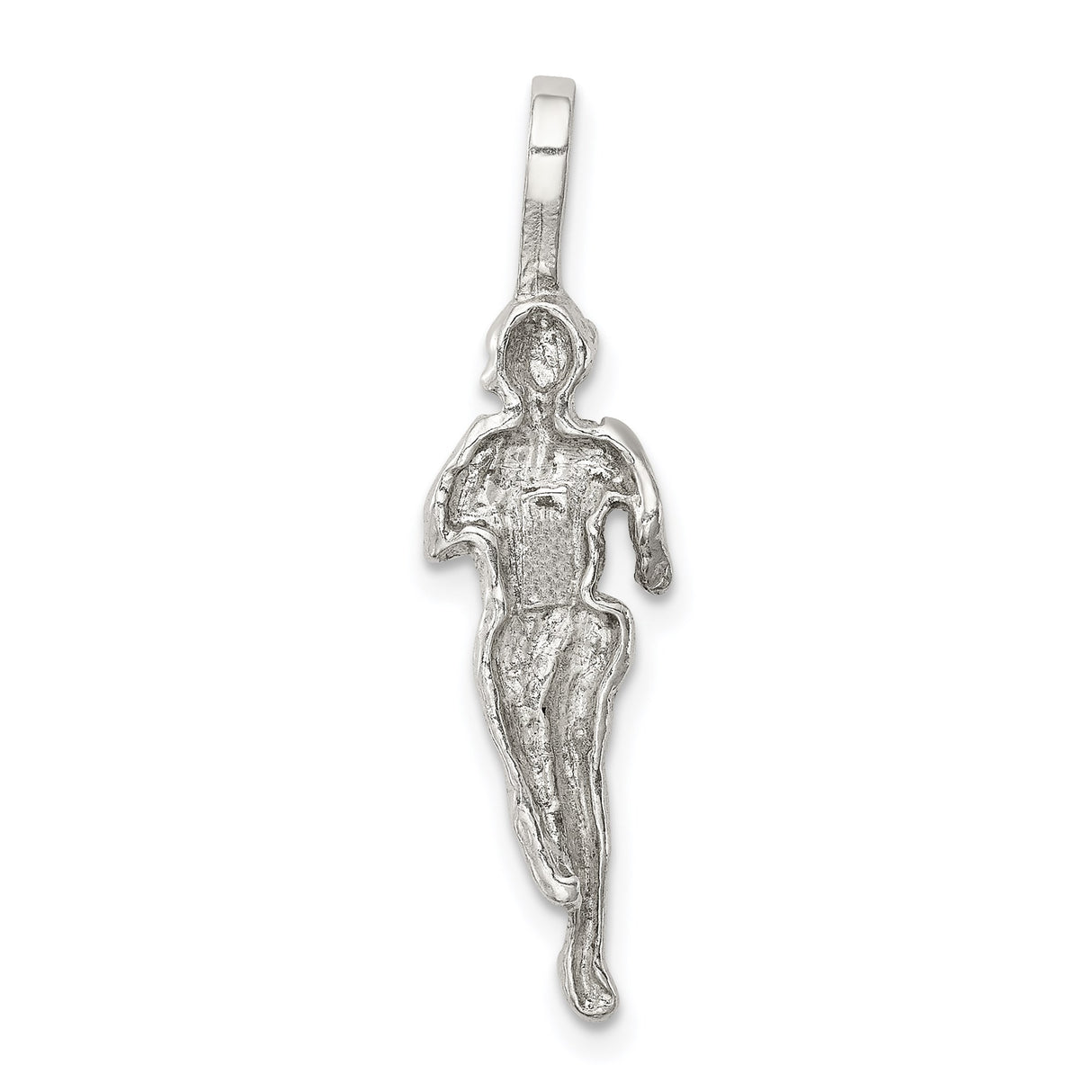 Sterling Silver Runner Pendant with Detailed Motion Figure, Athletic Theme for Marathon and Fitness Enthusiasts