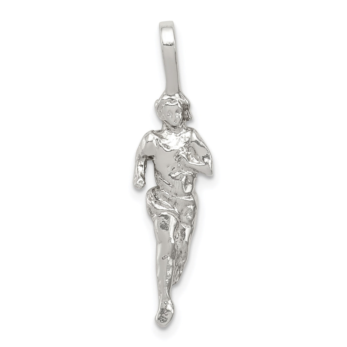 Sterling Silver Runner Pendant with Detailed Motion Figure, Athletic Theme for Marathon and Fitness Enthusiasts
