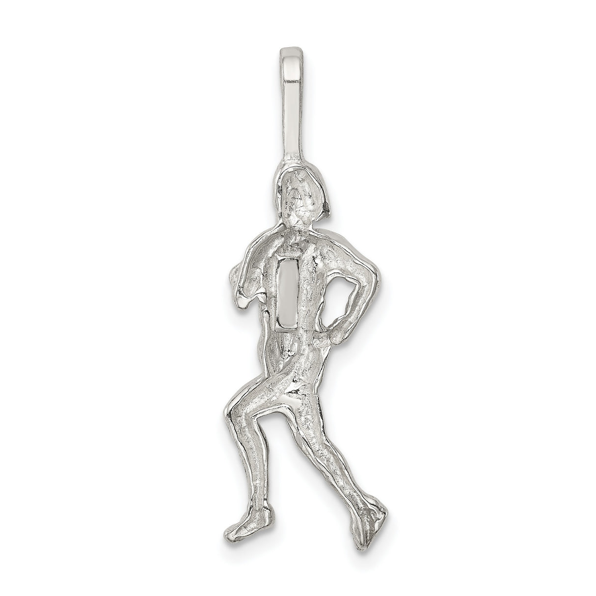 Sterling Silver Runner Pendant with Detailed Motion Design, Athletic Jewelry for Marathoners and Track Athletes
