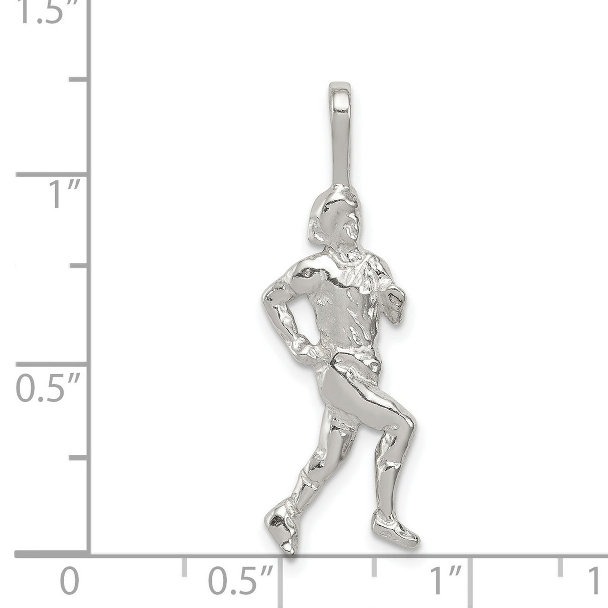 Sterling Silver Runner Pendant with Detailed Motion Design, Athletic Jewelry for Marathoners and Track Athletes