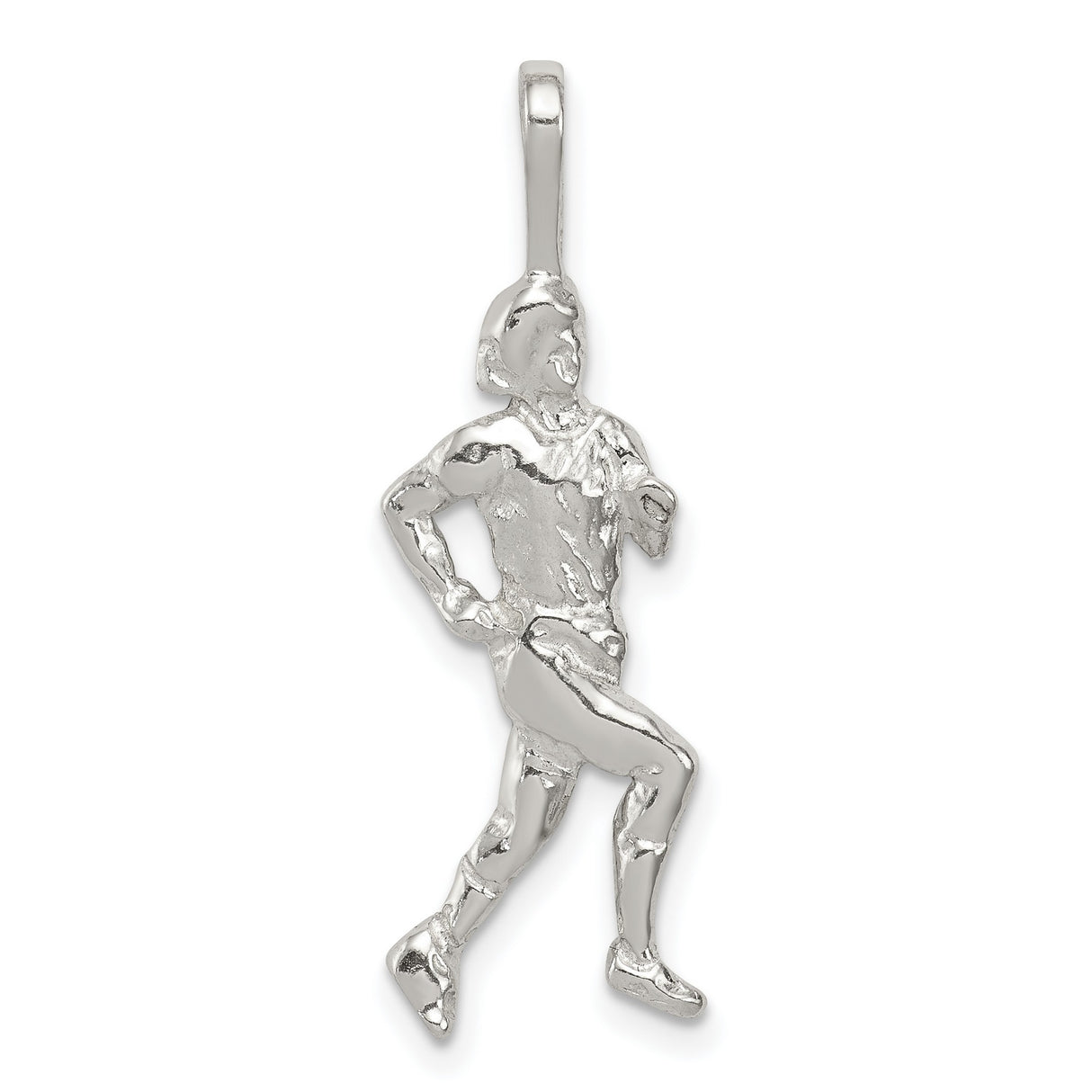 Sterling Silver Runner Pendant with Detailed Motion Design, Athletic Jewelry for Marathoners and Track Athletes
