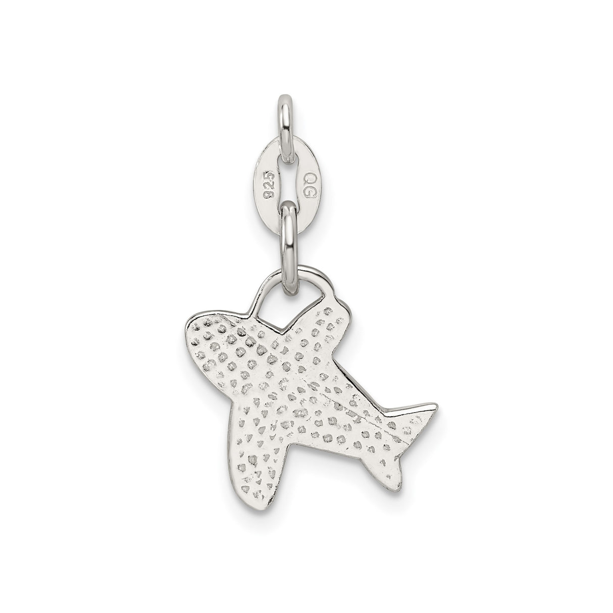 Sterling Silver Airplane Charm Pendant with Minimal Aircraft Design