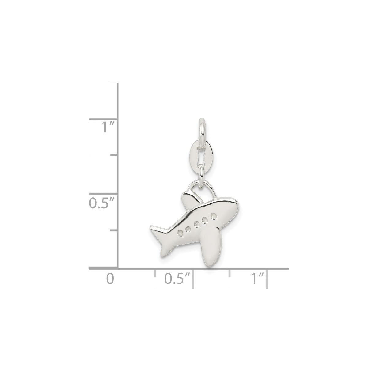 Sterling Silver Airplane Charm Pendant with Minimal Aircraft Design