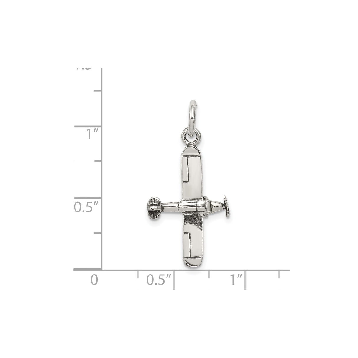 Sterling Silver Airplane Pendant Charm with Detailed Aircraft Design, Travel Jewelry for Women or Unisex