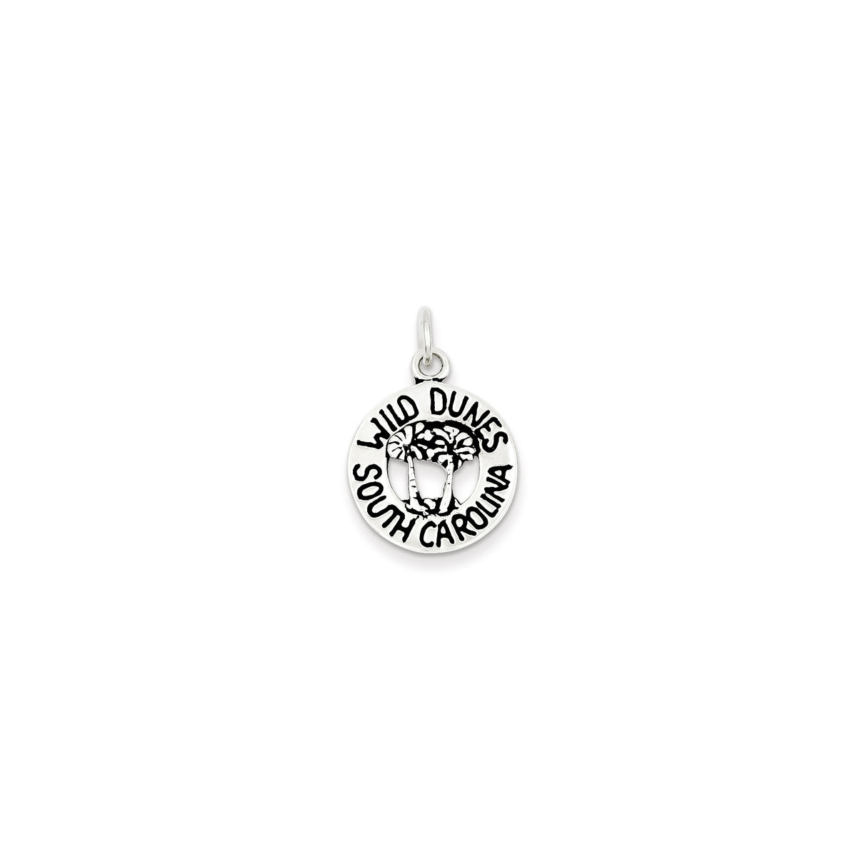 Sterling Silver Pendant with Palm Tree Design, Wild Dunes South Carolina Coastal Charm