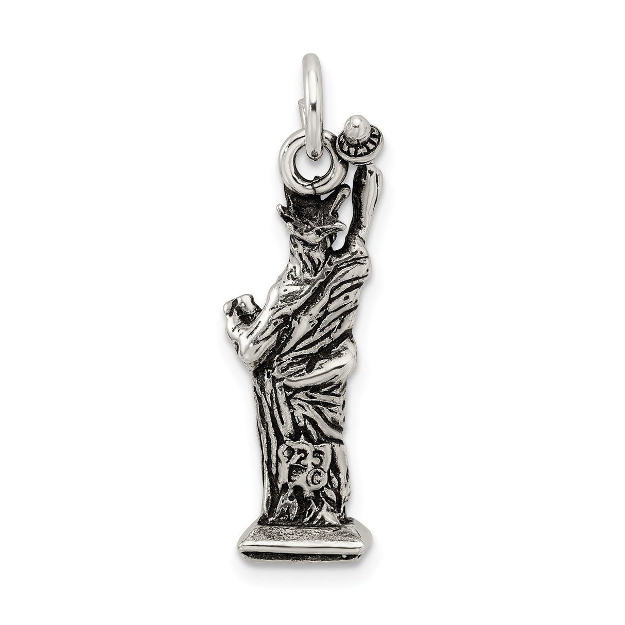 Sterling Silver Liberty Pendant Charm, Statue of Liberty, Patriotic NYC Travel Souvenir