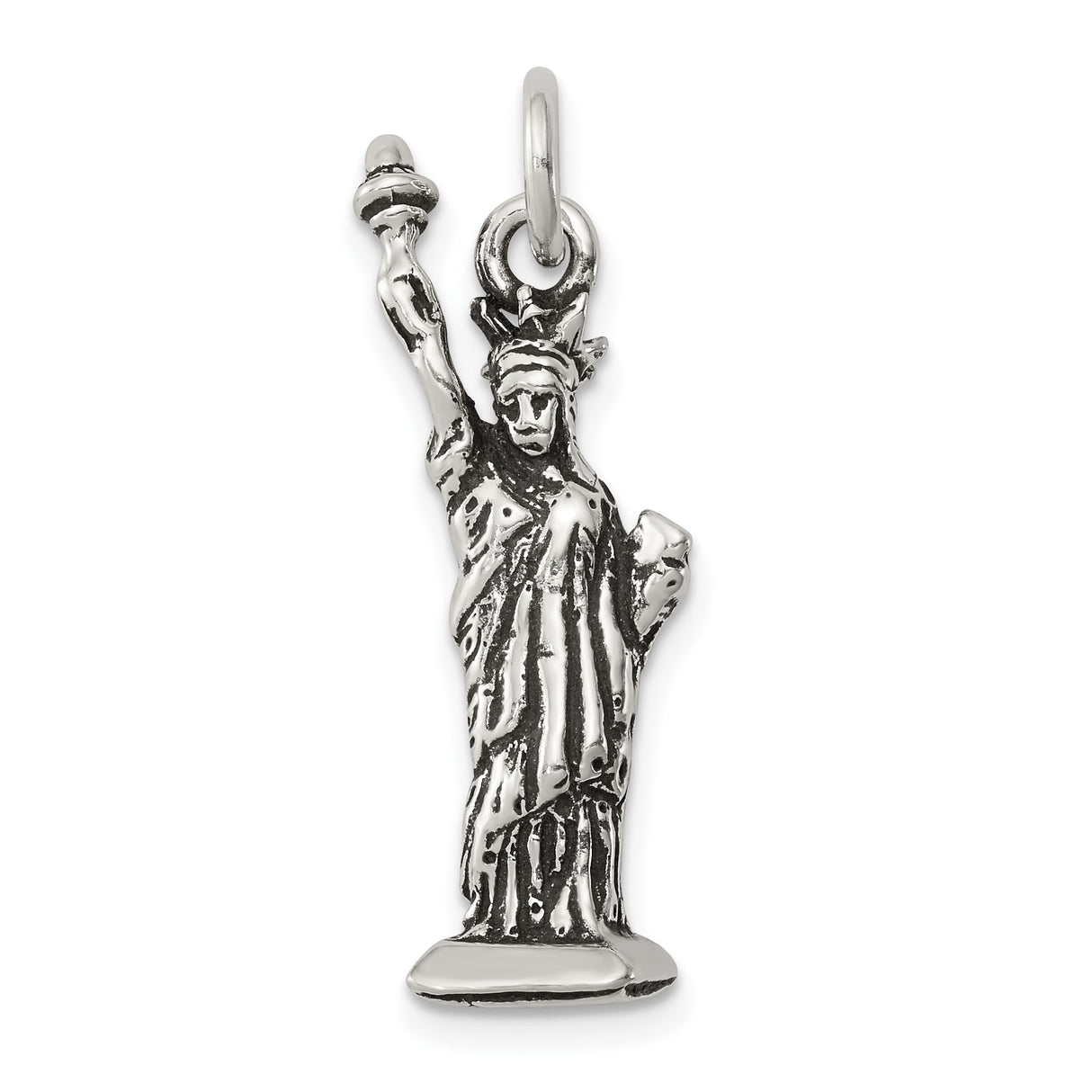 Sterling Silver Liberty Pendant Charm, Statue of Liberty, Patriotic NYC Travel Souvenir