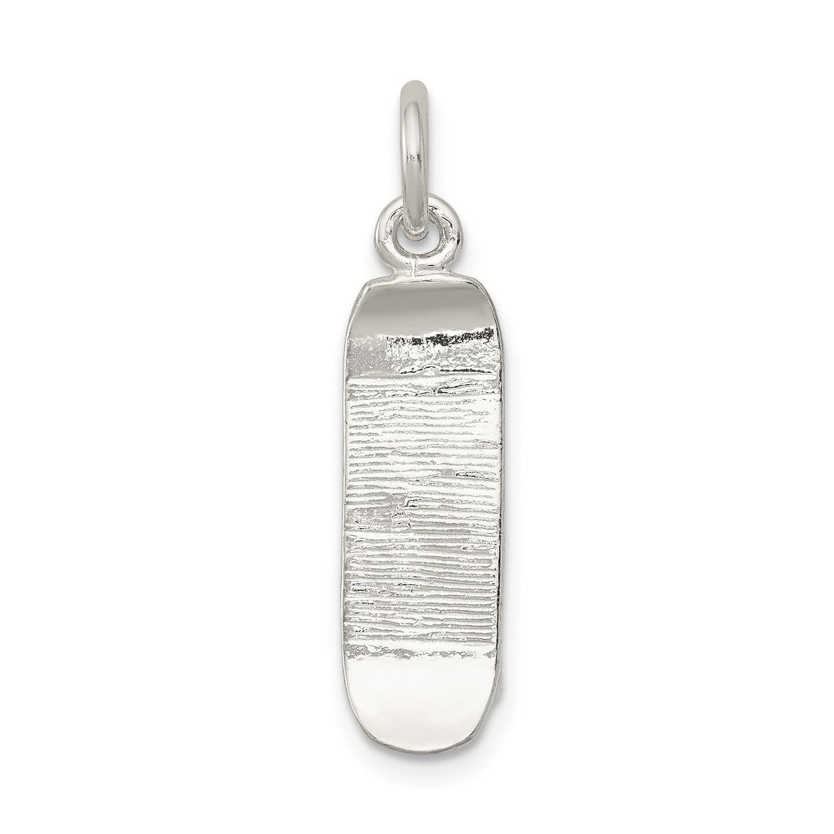 Sterling Silver Mezuzah Pendant with Etched Hebrew Scroll Design, Jewish Faith Symbol
