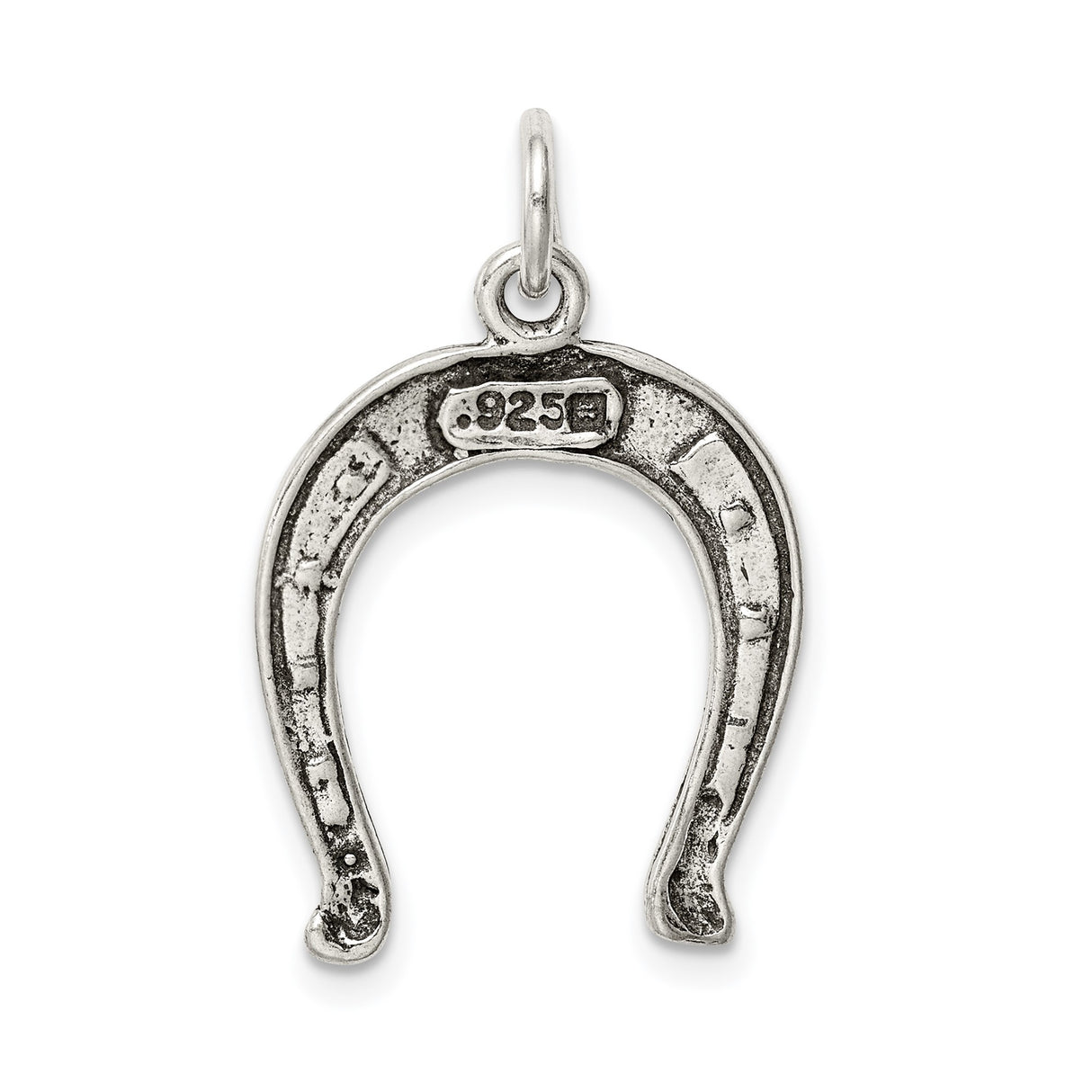 Sterling Silver Horseshoe Pendant, Open End Up Lucky Charm, Western Country Style Jewelry