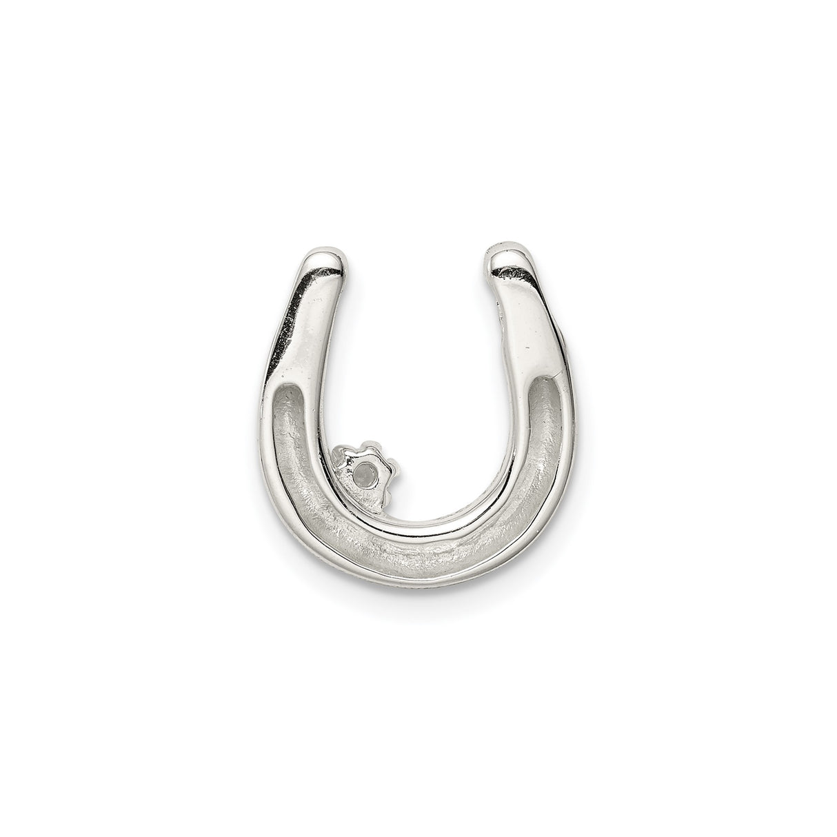 Sterling Silver Horseshoe Pendant with Cubic Zirconia, Good Luck Charm for Women