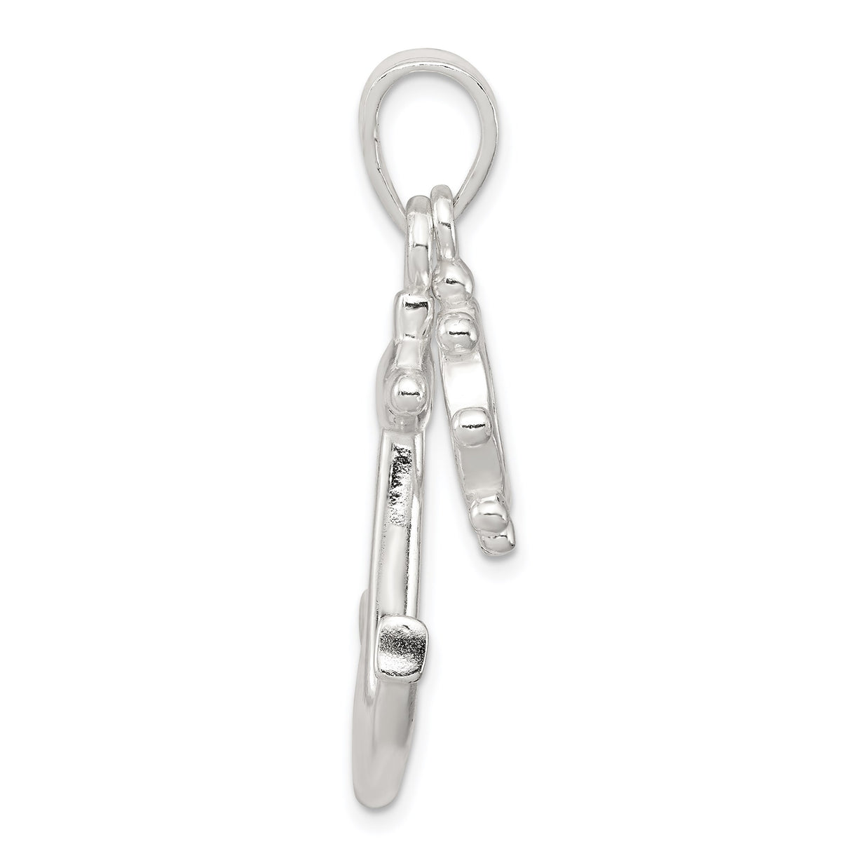 Sterling Silver Pendant with Anchor and Ship Wheel, Nautical Theme for Men or Women