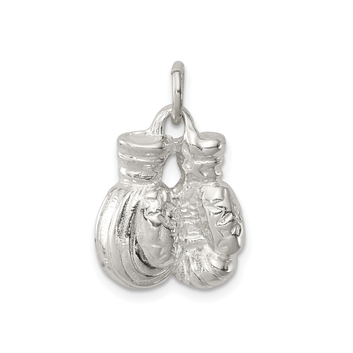 Sterling Silver Boxing Gloves Pendant with Realistic Design, Symbol of Strength and Resilience