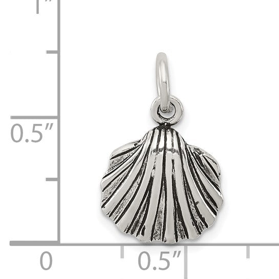 Sterling Silver Scallop Shell Pendant Charm, Camino de Santiago Faith Jewelry for Women
