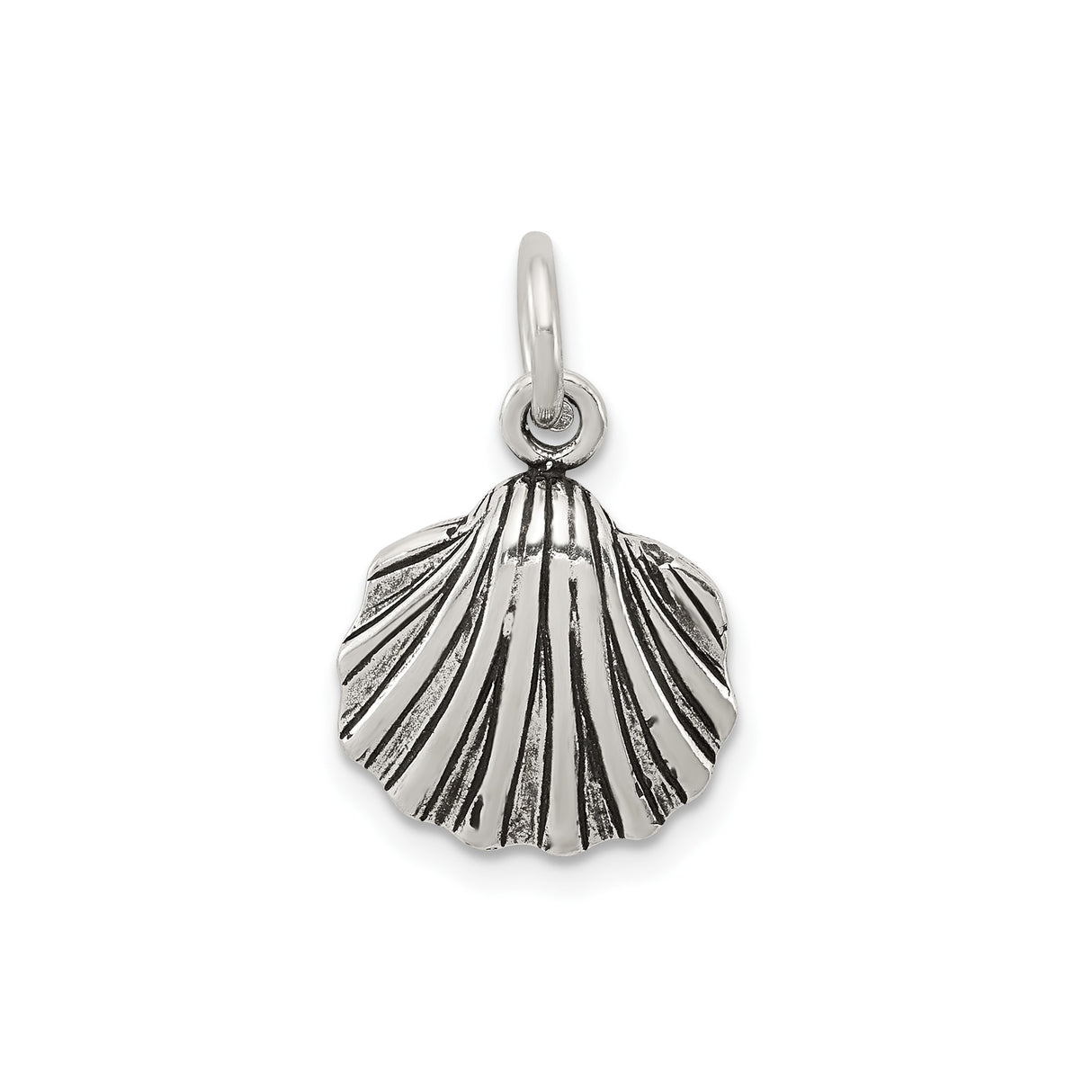 Sterling Silver Scallop Shell Pendant Charm, Camino de Santiago Faith Jewelry for Women