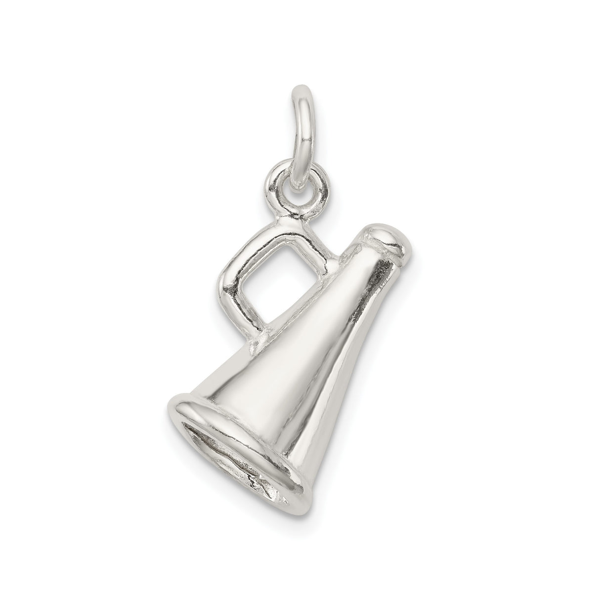 Sterling Silver Megaphone Charm Pendant, Cheerleader Sports Theme for Women and Girls