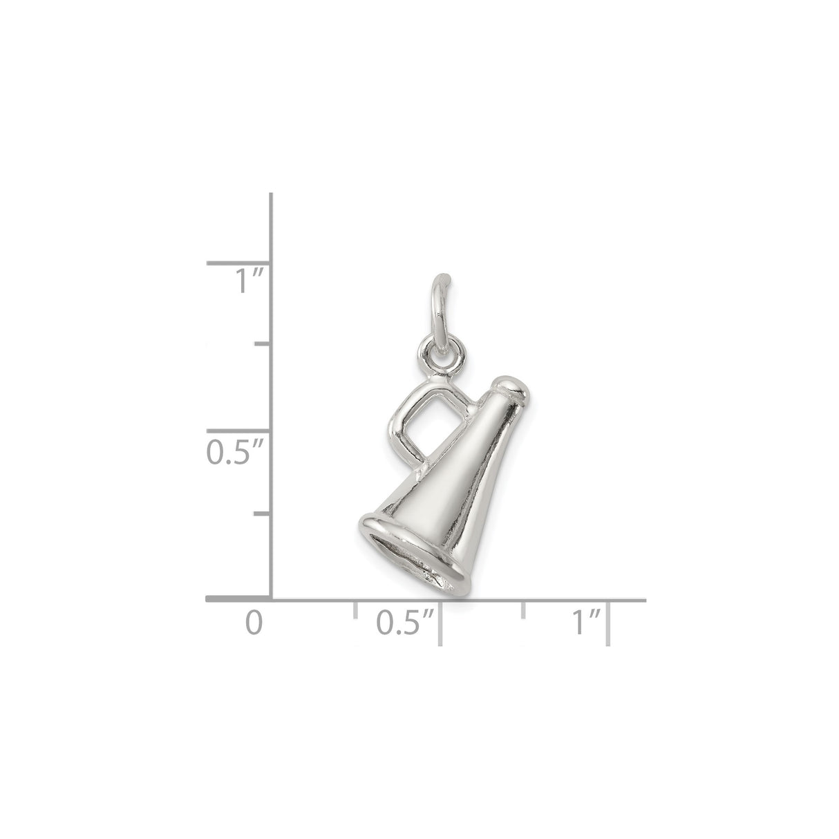 Sterling Silver Megaphone Charm Pendant, Cheerleader Sports Theme for Women and Girls