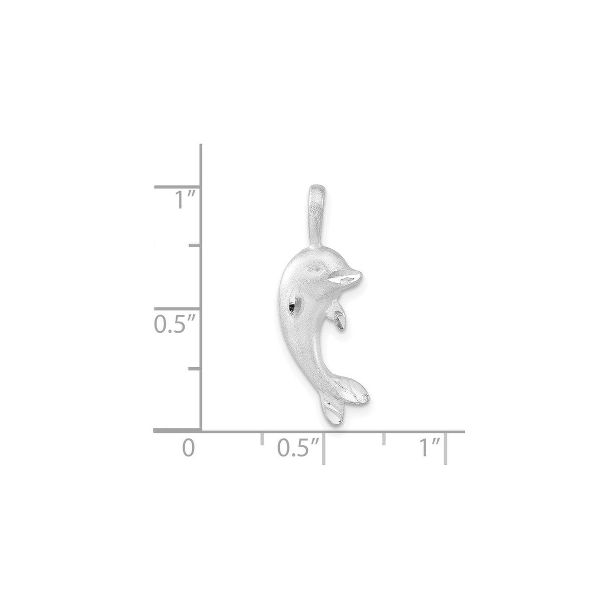 Sterling Silver Dolphin Pendant, Polished Ocean Animal Charm, Nautical Style Jewelry