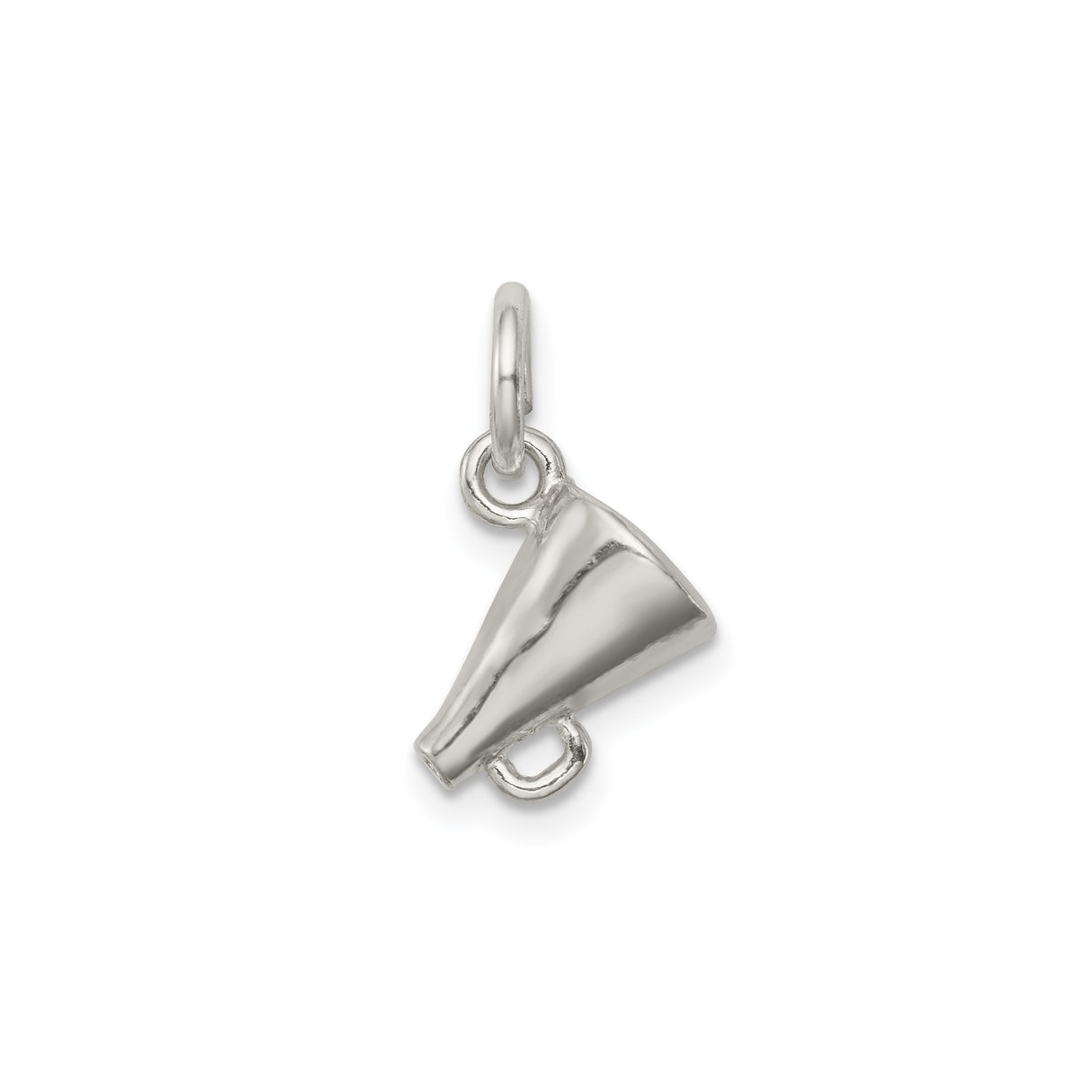Sterling Silver Megaphone Charm Pendant, Realistic Cheerleading and Sports Fan Jewelry