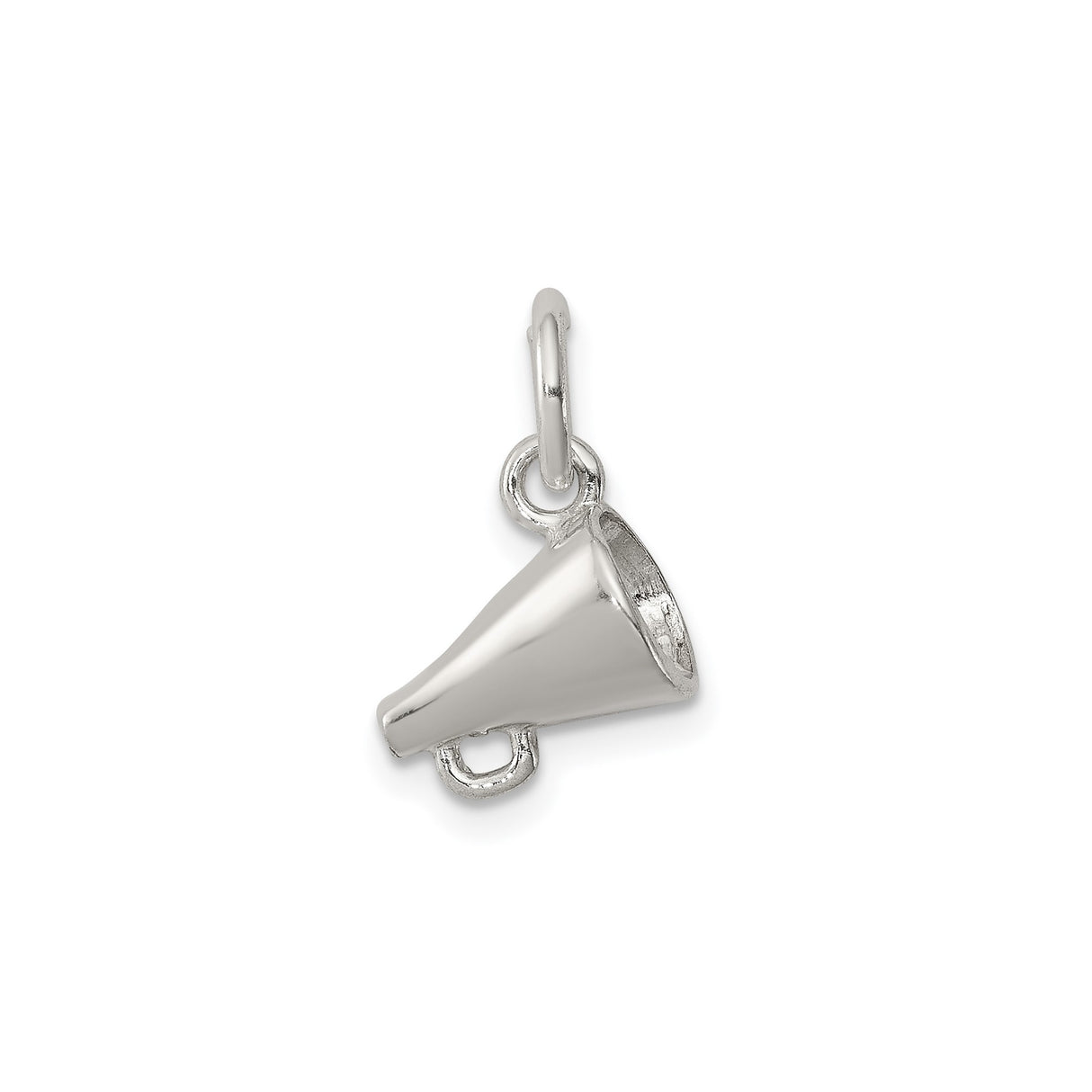 Sterling Silver Megaphone Charm Pendant, Realistic Cheerleading and Sports Fan Jewelry