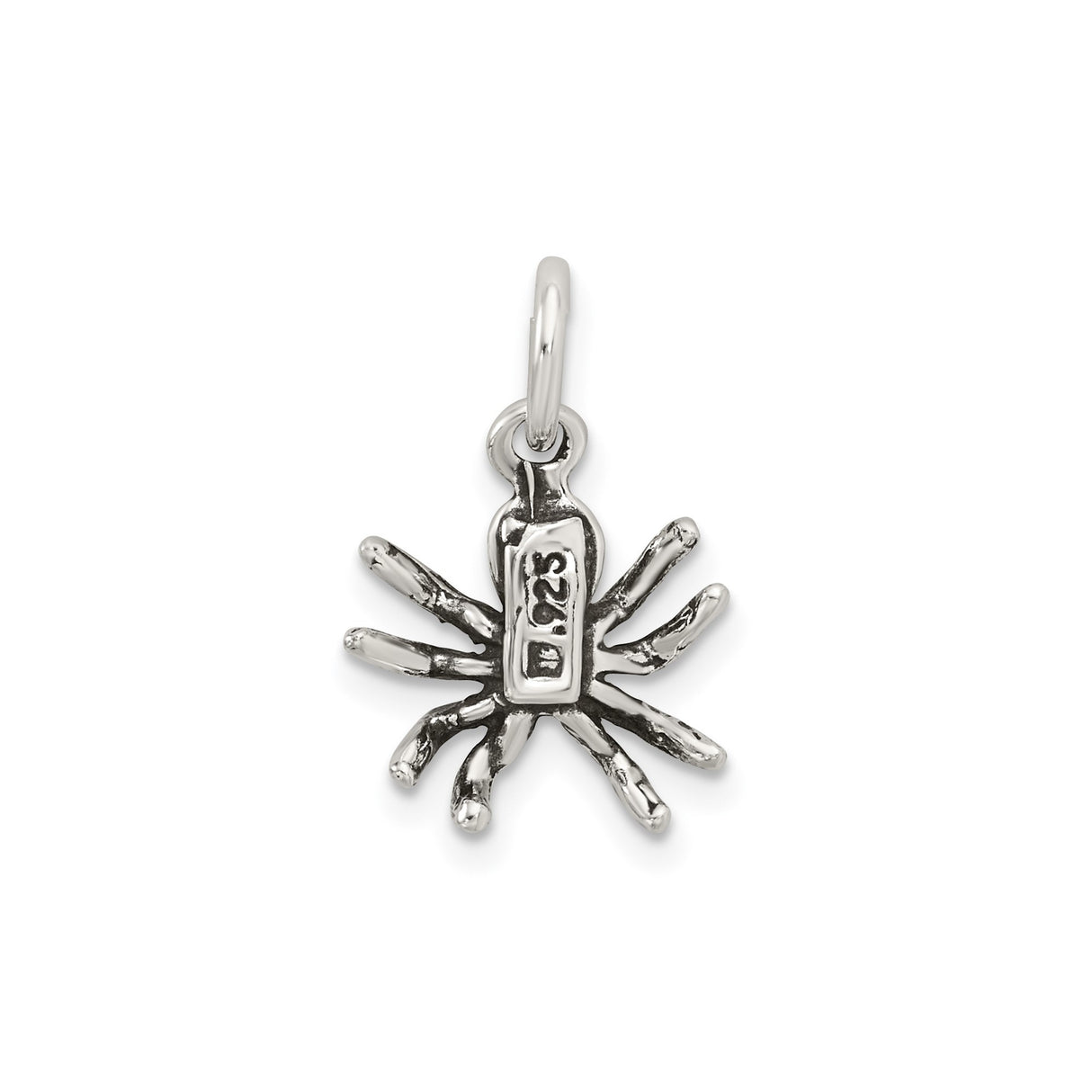 Sterling Silver Spider Pendant Charm with Realistic Tarantula Design, Gothic Halloween Jewelry