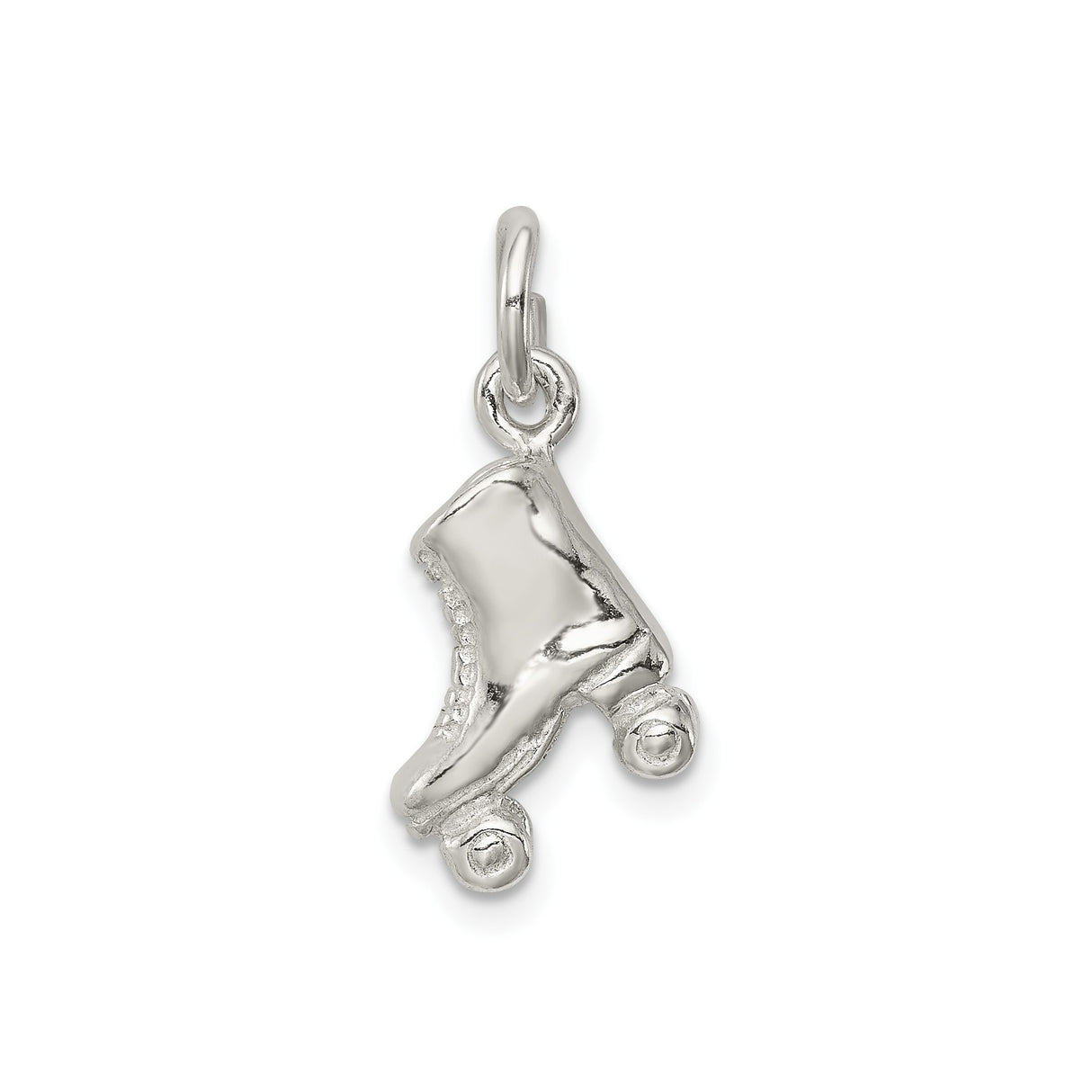 Sterling Silver Roller Skate Pendant, Retro Quad Skate Charm, Vintage Style Unisex Jewelry