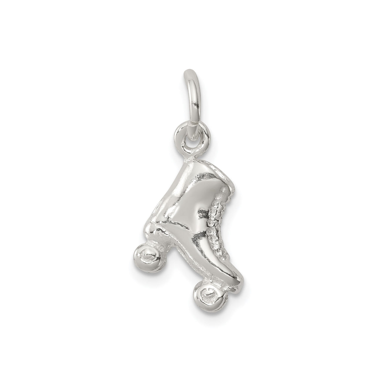 Sterling Silver Roller Skate Pendant, Retro Quad Skate Charm, Vintage Style Unisex Jewelry
