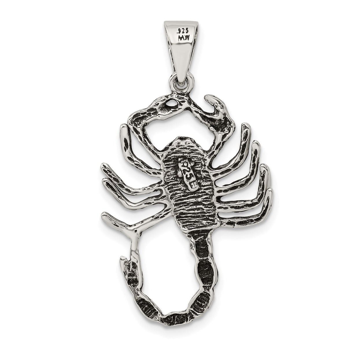 Sterling Silver Scorpion Pendant, Lifelike Design, Zodiac Symbol, Unisex Animal Totem Jewelry
