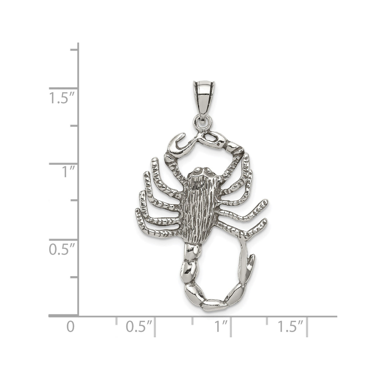 Sterling Silver Scorpion Pendant, Lifelike Design, Zodiac Symbol, Unisex Animal Totem Jewelry
