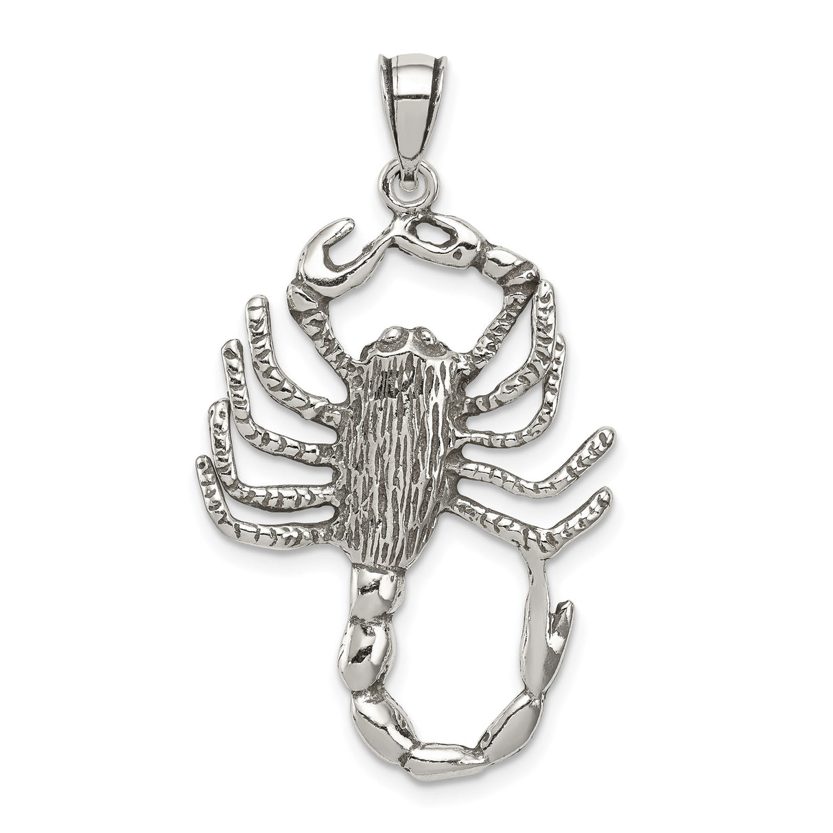 Sterling Silver Scorpion Pendant, Lifelike Design, Zodiac Symbol, Unisex Animal Totem Jewelry