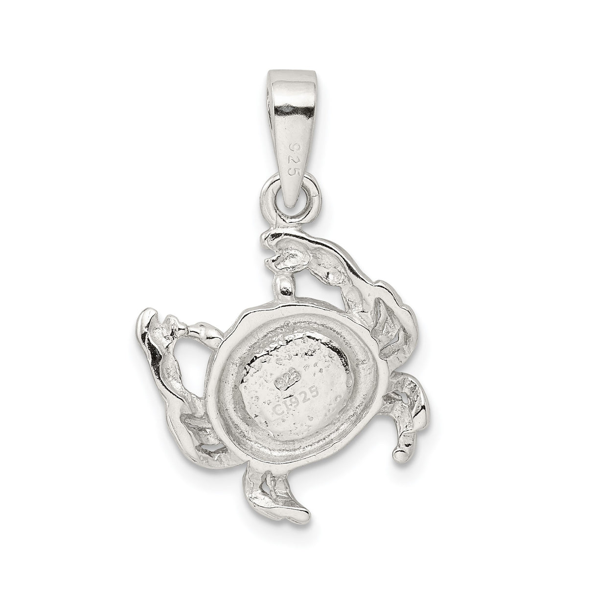 Sterling Silver Crab Pendant with Blue Opal, Ocean Theme, Cancer Zodiac Jewelry