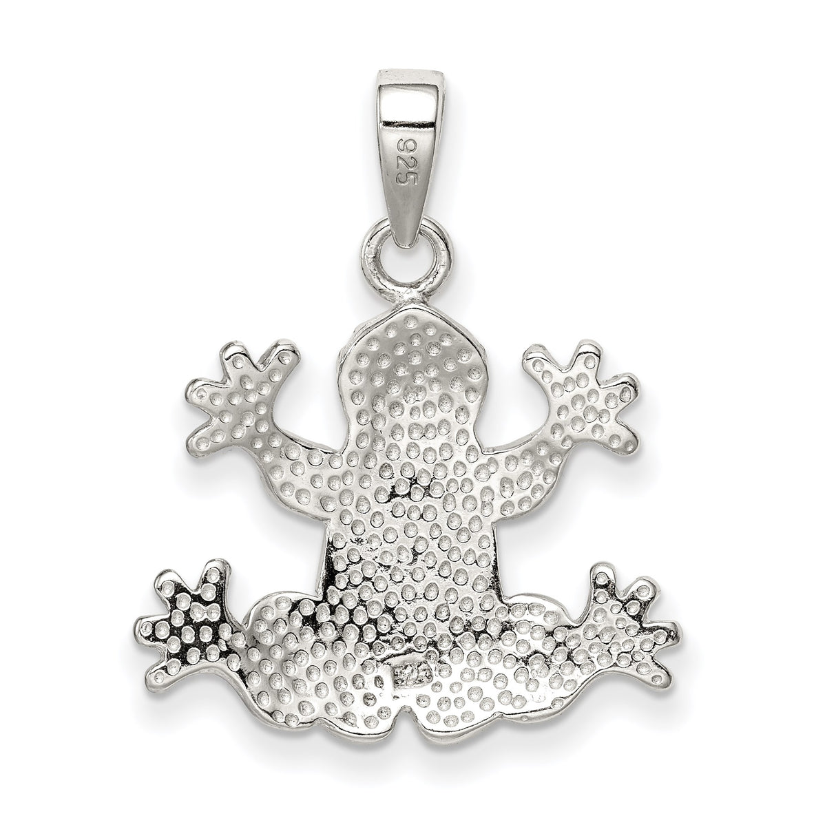 Sterling Silver Frog Pendant with Lab Created Blue Opal, Animal Totem Theme