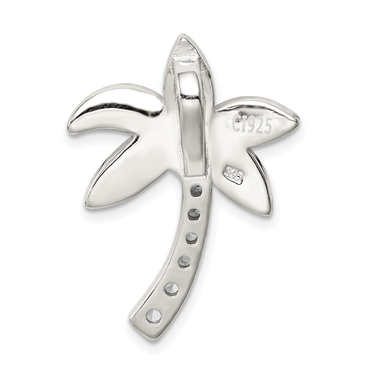 Sterling Silver Palm Tree Pendant with Blue Opal and Cubic Zirconia Accents, Tropical Style Jewelry