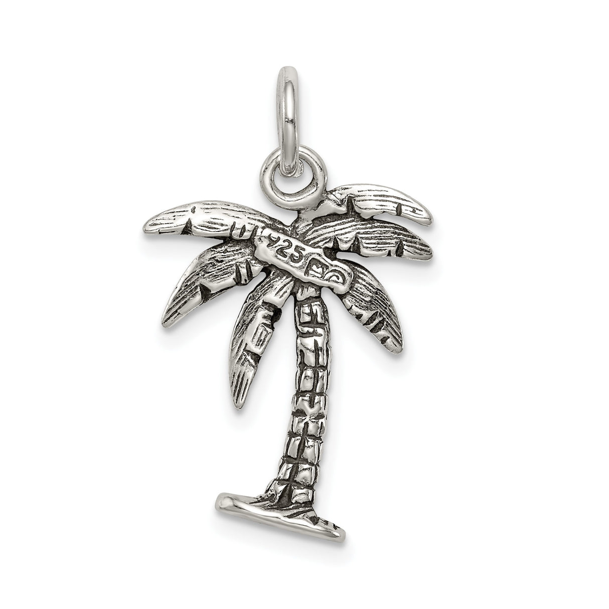 Sterling Silver Palm Tree Pendant with Tropical Design, Coastal Style Jewelry for Beach Lovers
